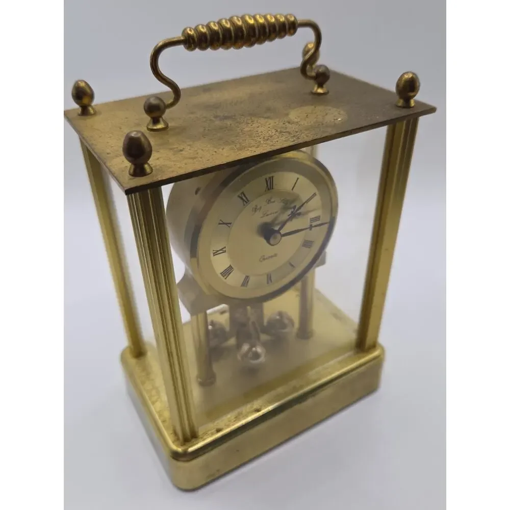 Classic London Clock Co. Brass Glass Mantel Carriage Clock Quartz Not Working